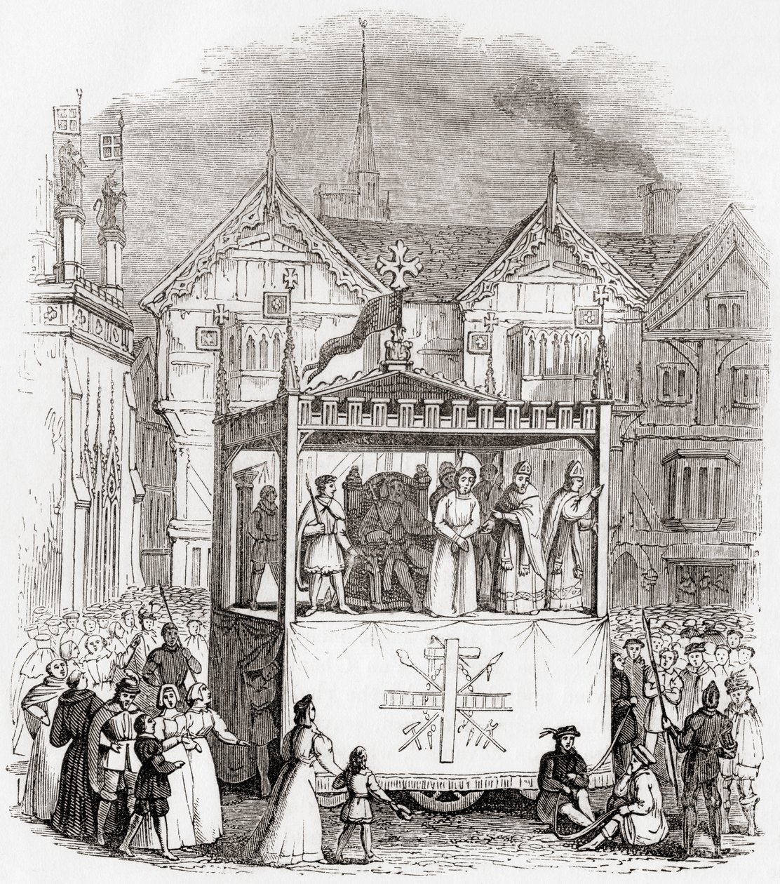 Egy 15. századi passiójáték - Krisztus pere és keresztre feszítése - előadása a Coventry-i Smith