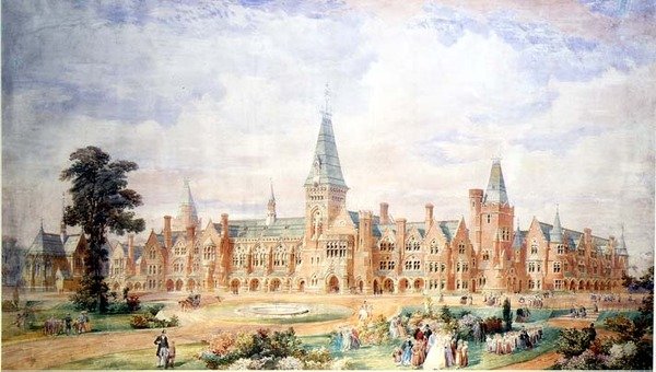 Iskola vagy kollégium perspektivikus terve, 1865 körül alkotó: English School