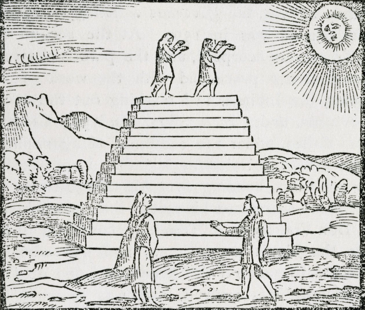 „Peruians Worshiping the Sun” a „The Narrative and Critical History of America”-ból, szerkesztette Justin Winsor, London, 1886 alkotó: English School