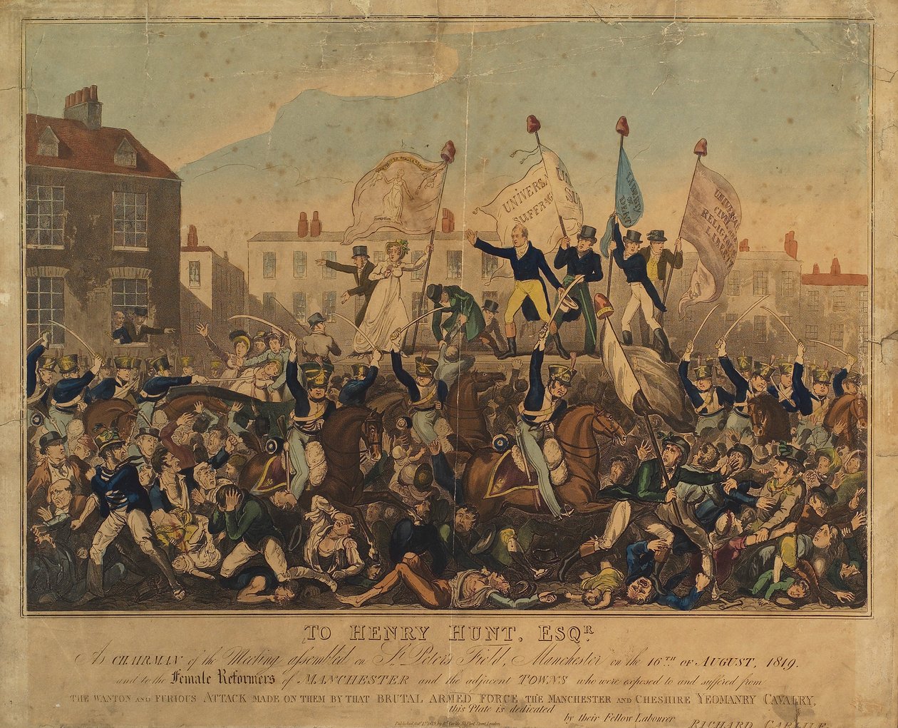 Peterloo-i mészárlás, 1819 alkotó: English School