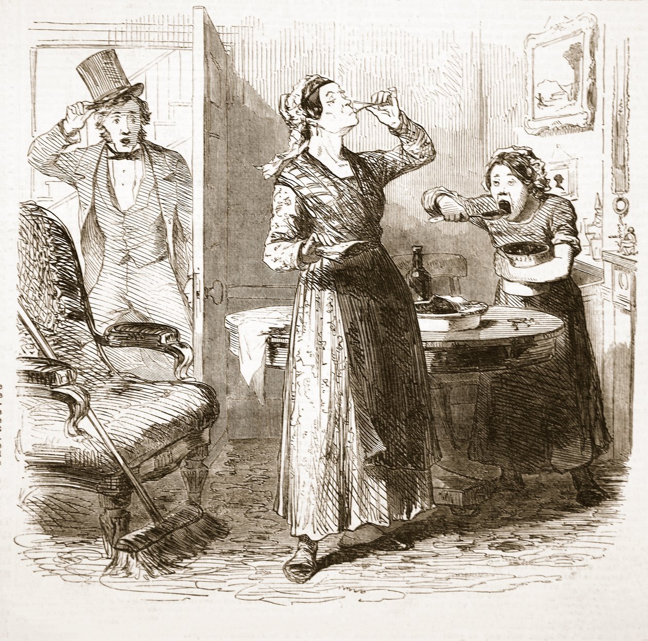 Festői vázlatok Londonról: The Lodging House, a The Illustrated London Newsból, 1849 alkotó: English School