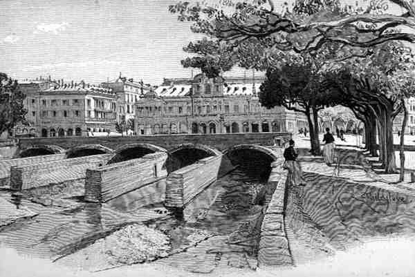 Place Massena, Nizza, Franciaország, a „The Festői Mediterrán” 3. kötetéből, a Cassell and Co. Ltd. kiadásában. alkotó: English School
