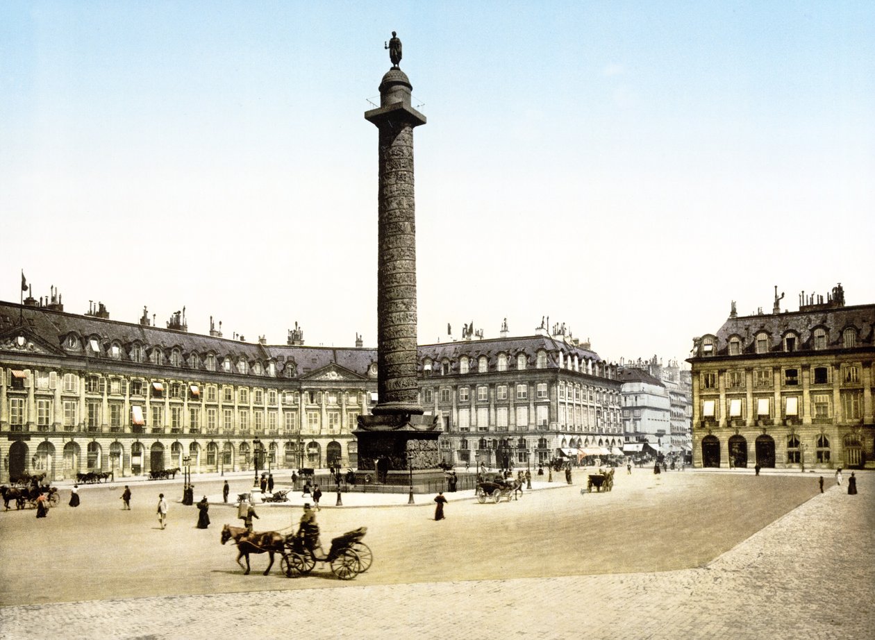 Place de la Colonne Vendome, Párizs (kézzel színezett fotó) alkotó: English School