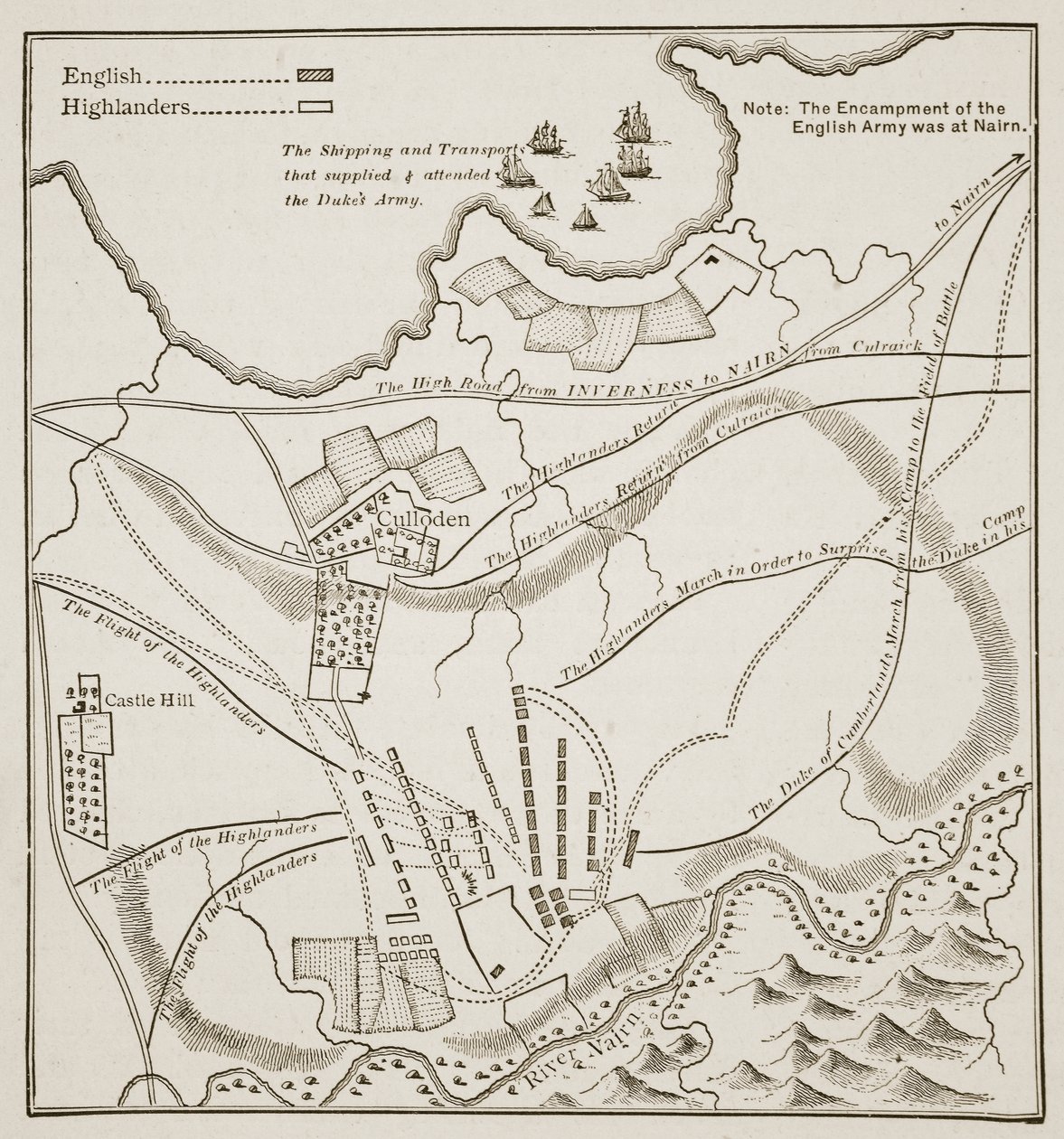 A cullodeni csata terve, 1746. április 16 alkotó: English School