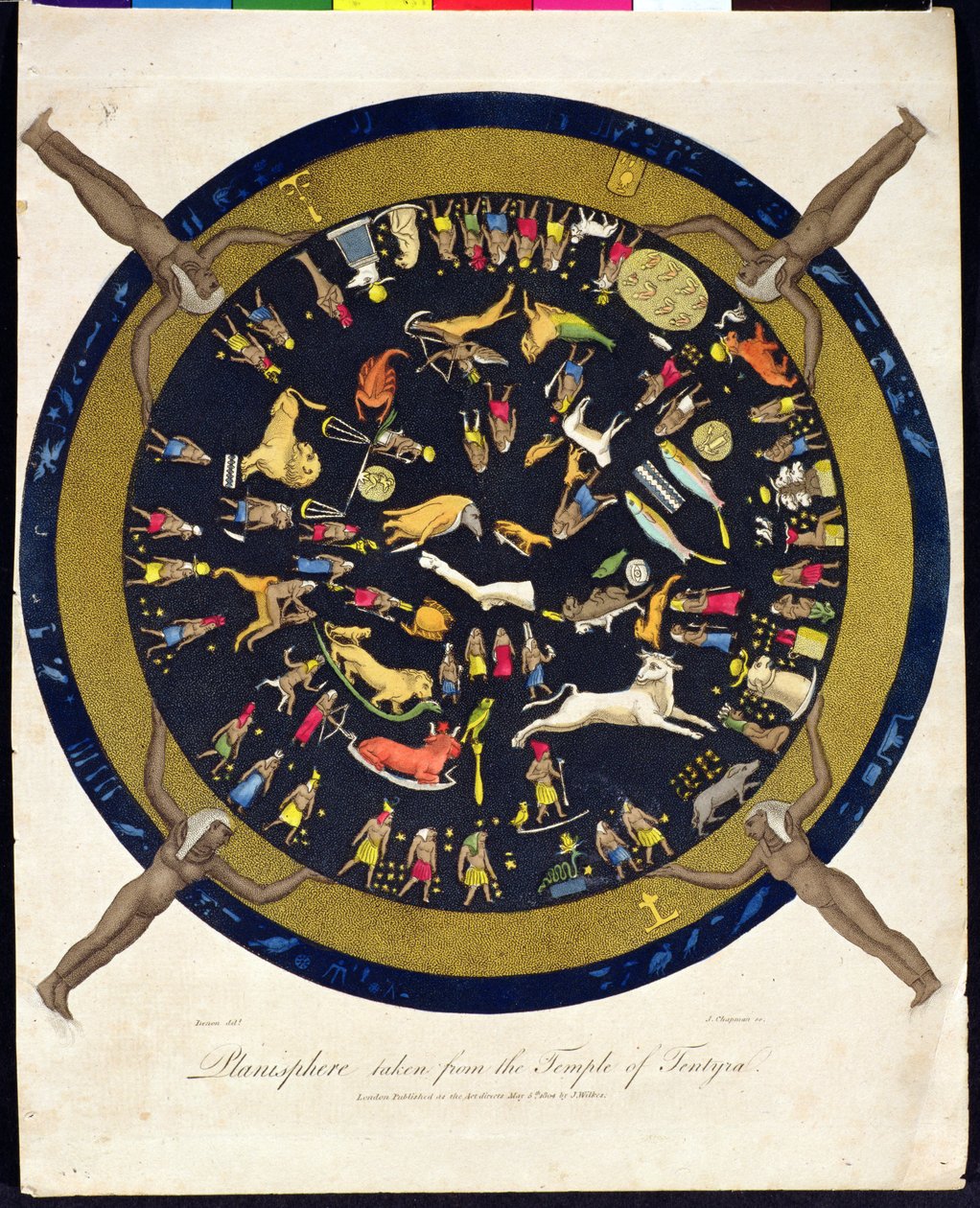 Tentyra templomából vett síkgömb, J. Chapman metszet, J. Wilkes adta ki 1804-ben alkotó: English School