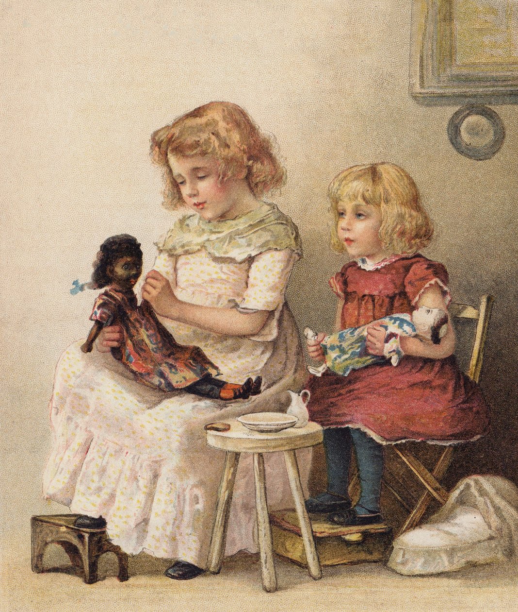 Anyáknál játszva (chromolitho) alkotó: English School