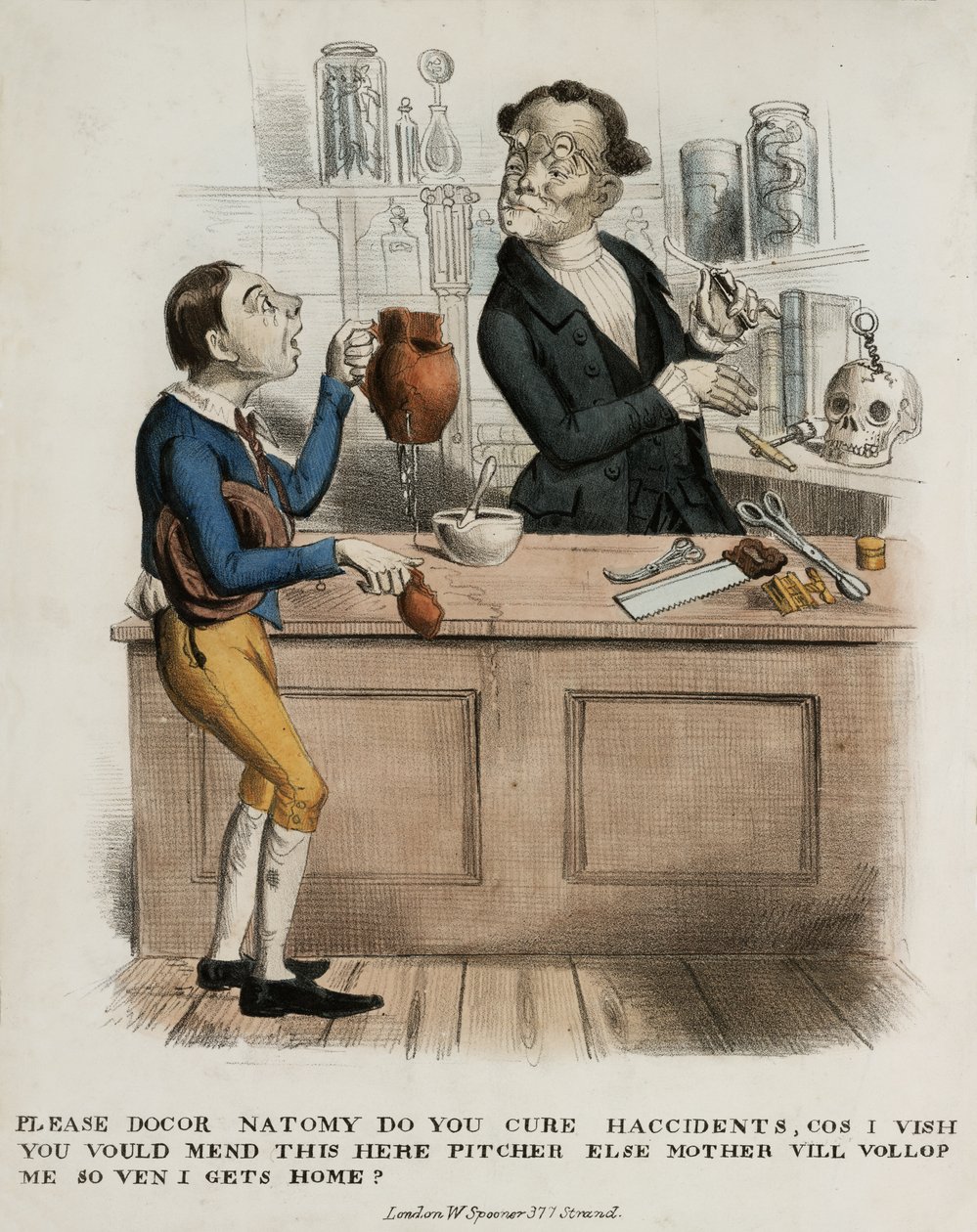 Kérem Doktor anatómiát, gyógyítja-e a baleseteket..., 1830-39 alkotó: English School