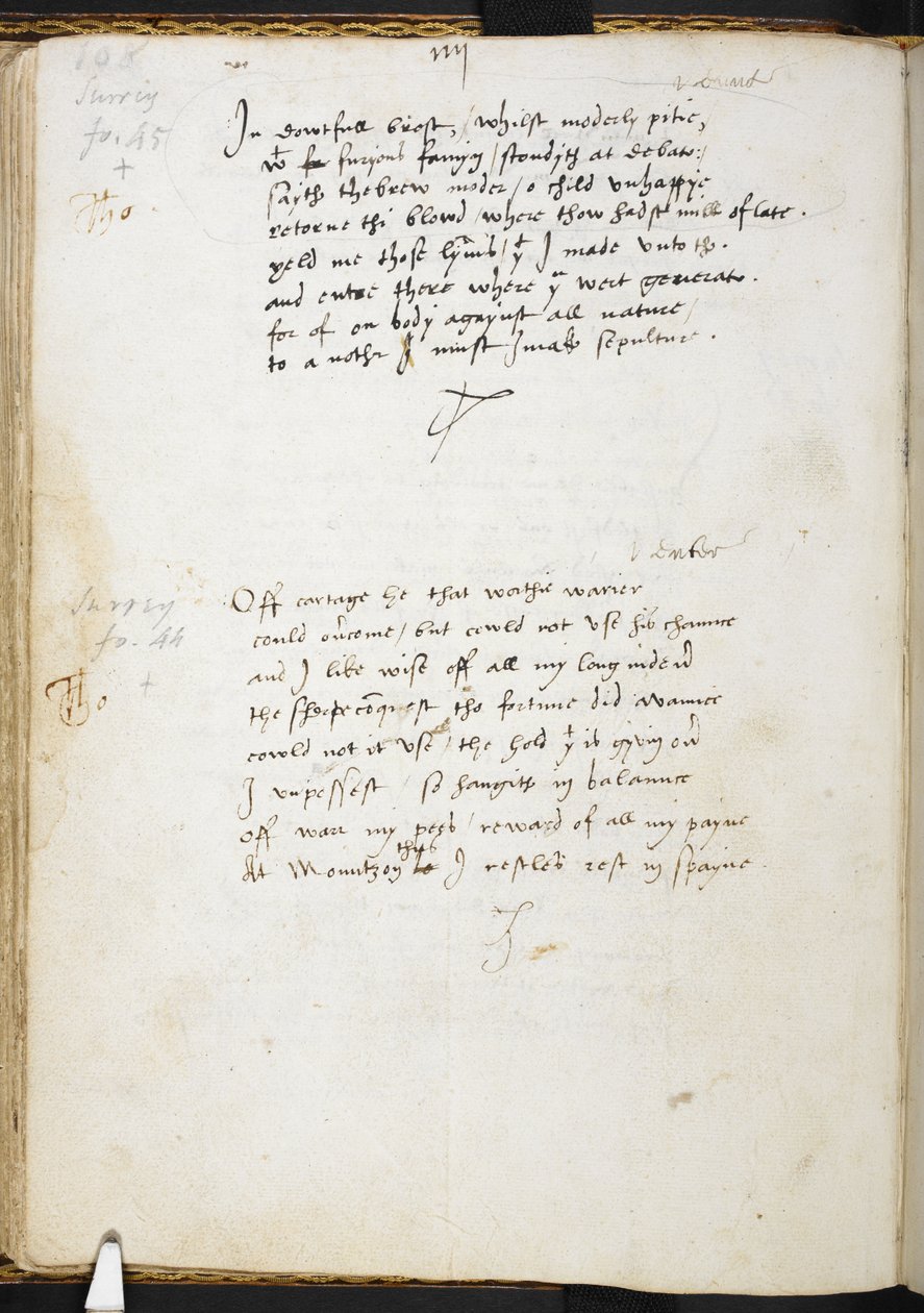 Sir Thomas Wyatt versei, f.54v, 1530-39 körül (tinta, papír) alkotó: English School