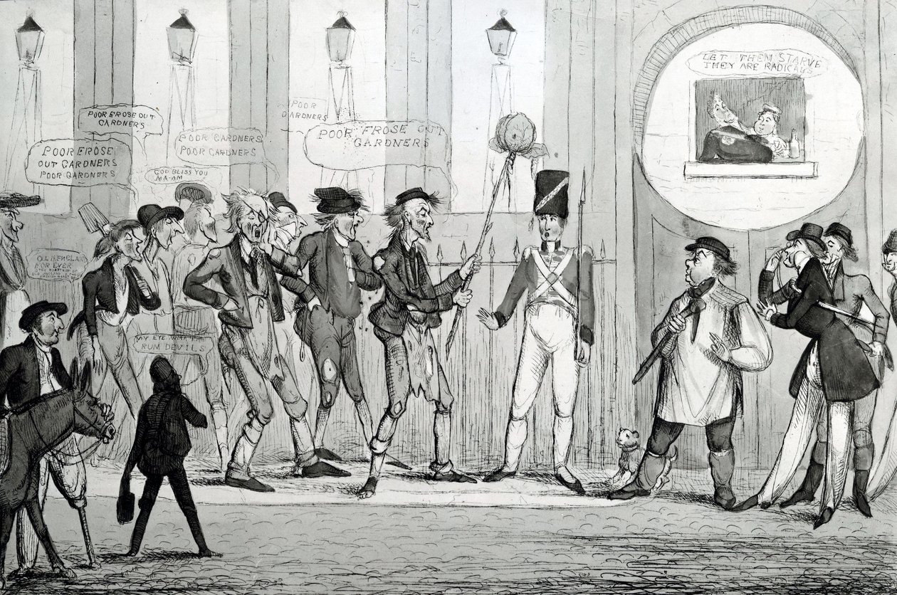 Szegény Froze Out Gardners, 1820 alkotó: English School