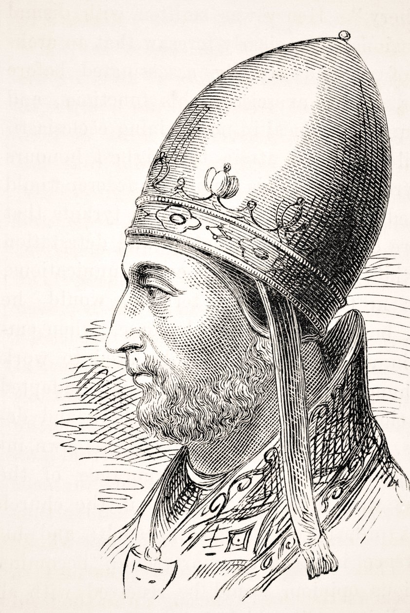 IV. Adrián pápa, William Aubrey „Anglia nemzeti és hazai története” című könyvéből, Londonban, 1890 körül alkotó: English School