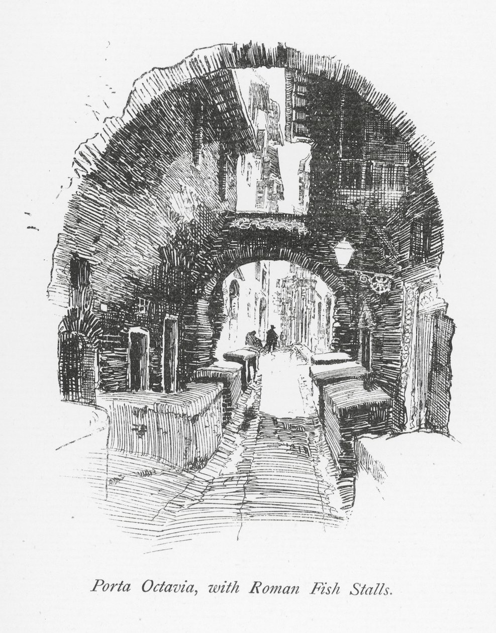 Porta Octavia, római halas bódékkal (litográfia) alkotó: English School