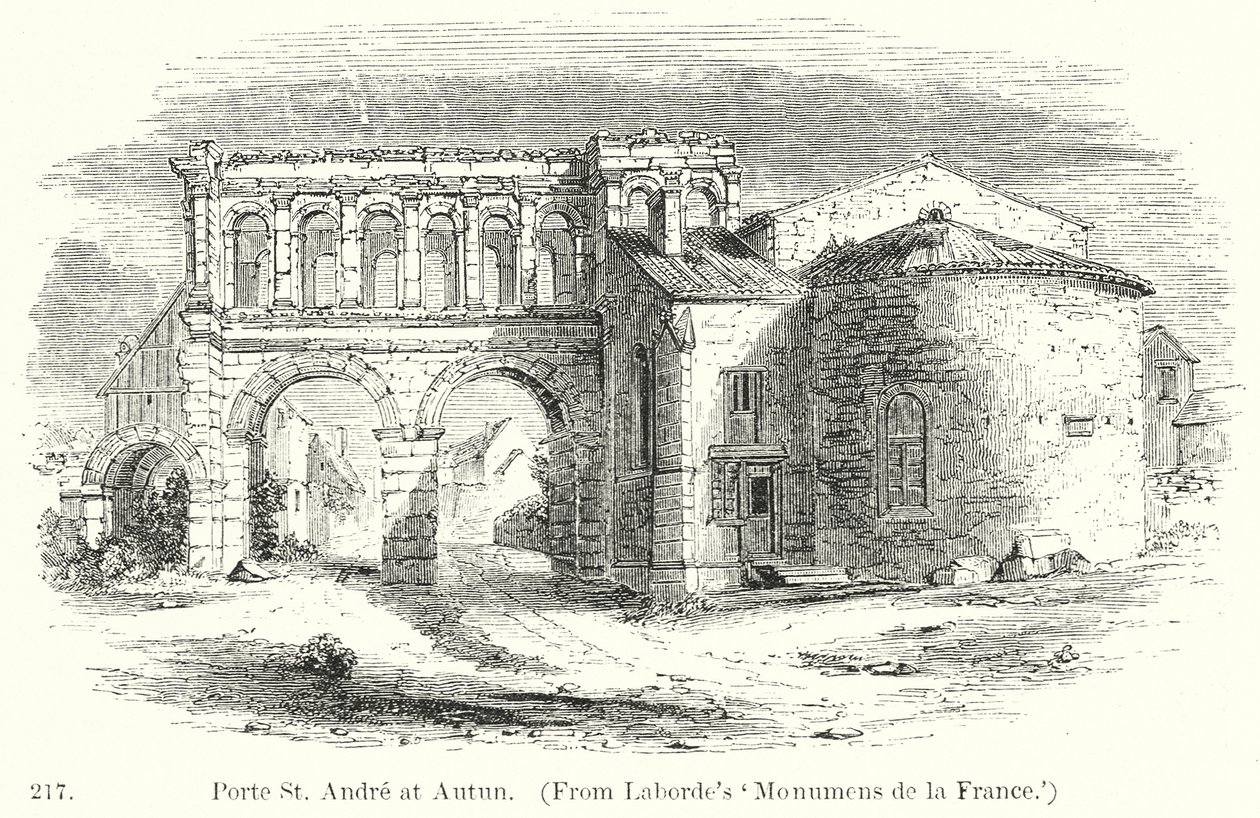 Porte St Andre Autunban (metszet) alkotó: English School
