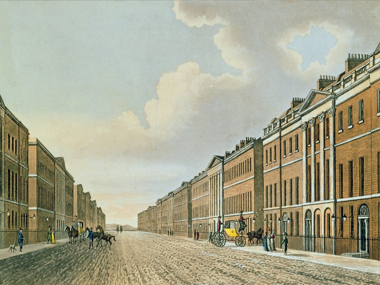 Portland Place, 1812 körül (színes akvatinta) alkotó: English School