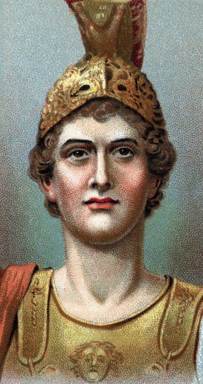 Nagy Sándor portréja - Nagy Sándor (Kr. e. 356 - 323) - A "" Az emberek vezetői" sorozatból" - Kromolitográfia - Angol iskola, 20. század - alkotó: English School