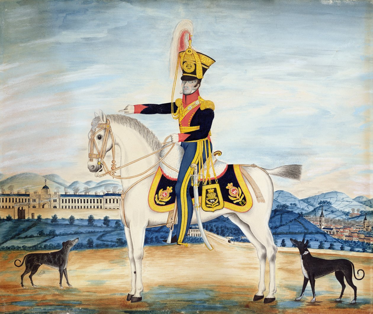 William Manfull százados portréja teljes katonai ruhában, 1822 (wc, gouache és ceruza papíron) alkotó: English School