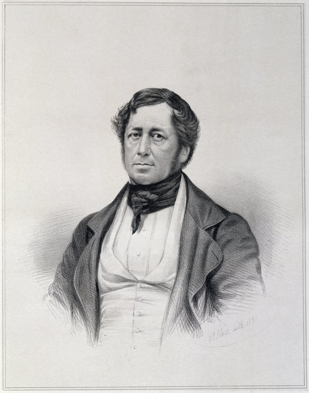 Charles Joseph Hullmandel (1789-1850) portréja, metszett G.B. Bleck, 1851 alkotó: English School