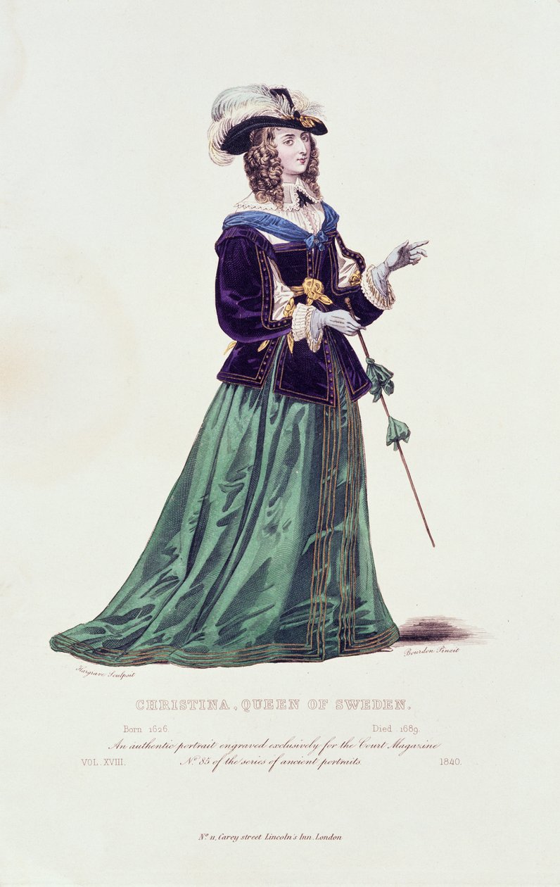 Krisztina svéd királynő portréja (1626-1689) alkotó: English School