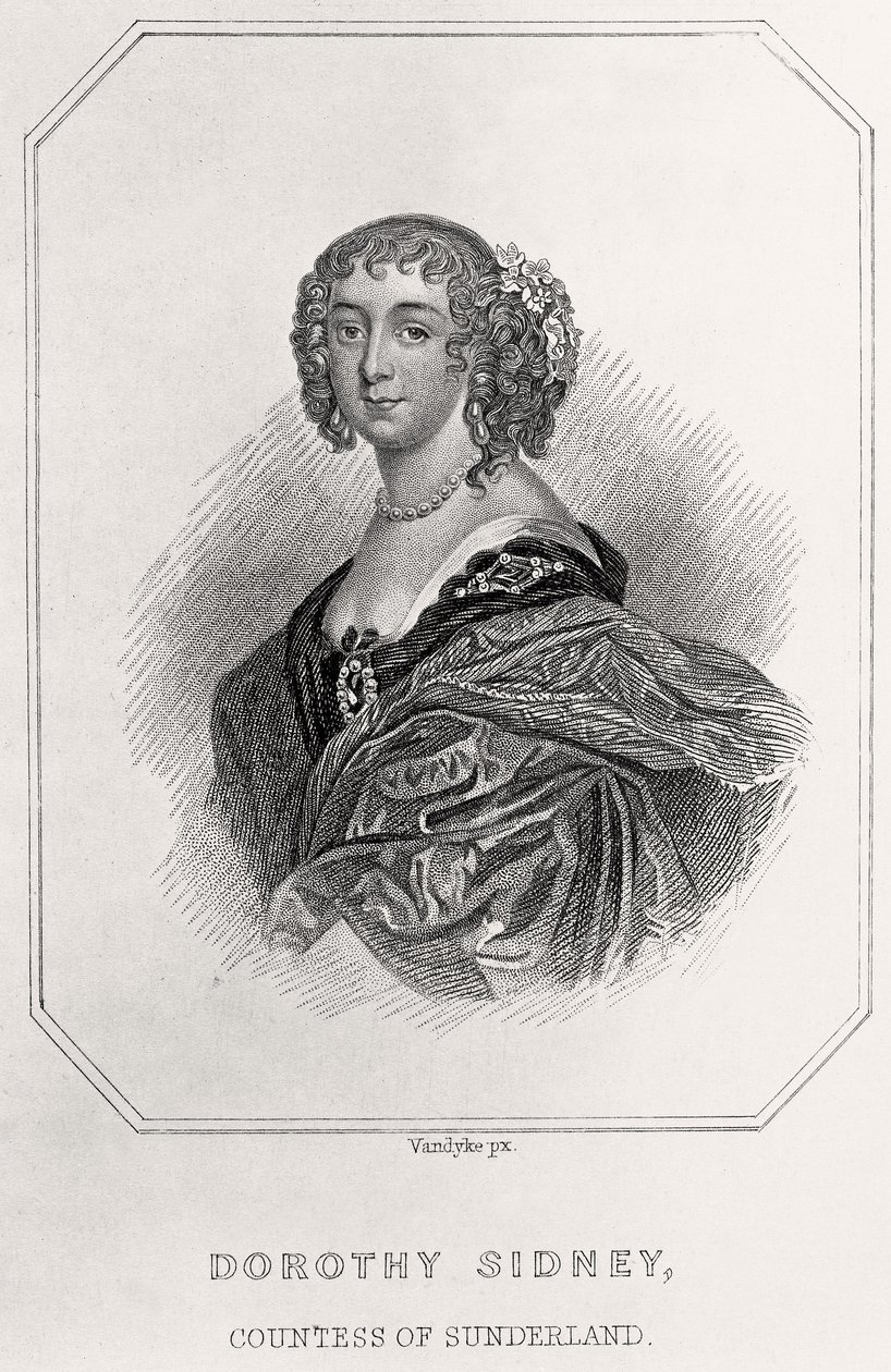 Dorothy Sidney, Sunderland grófnőjének portréja, 1835 alkotó: English School