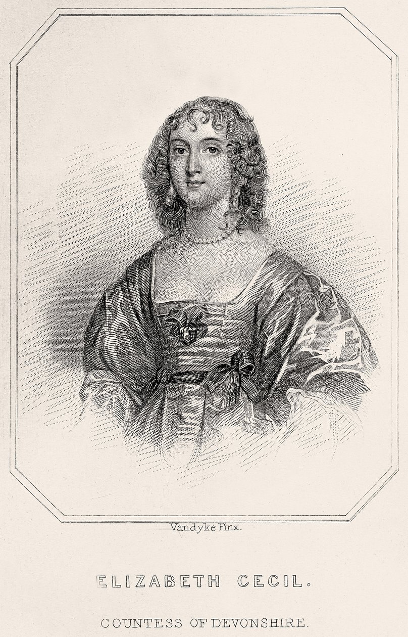 Elizabeth Cecil, Devonshire grófnőjének portréja, 1835 alkotó: English School