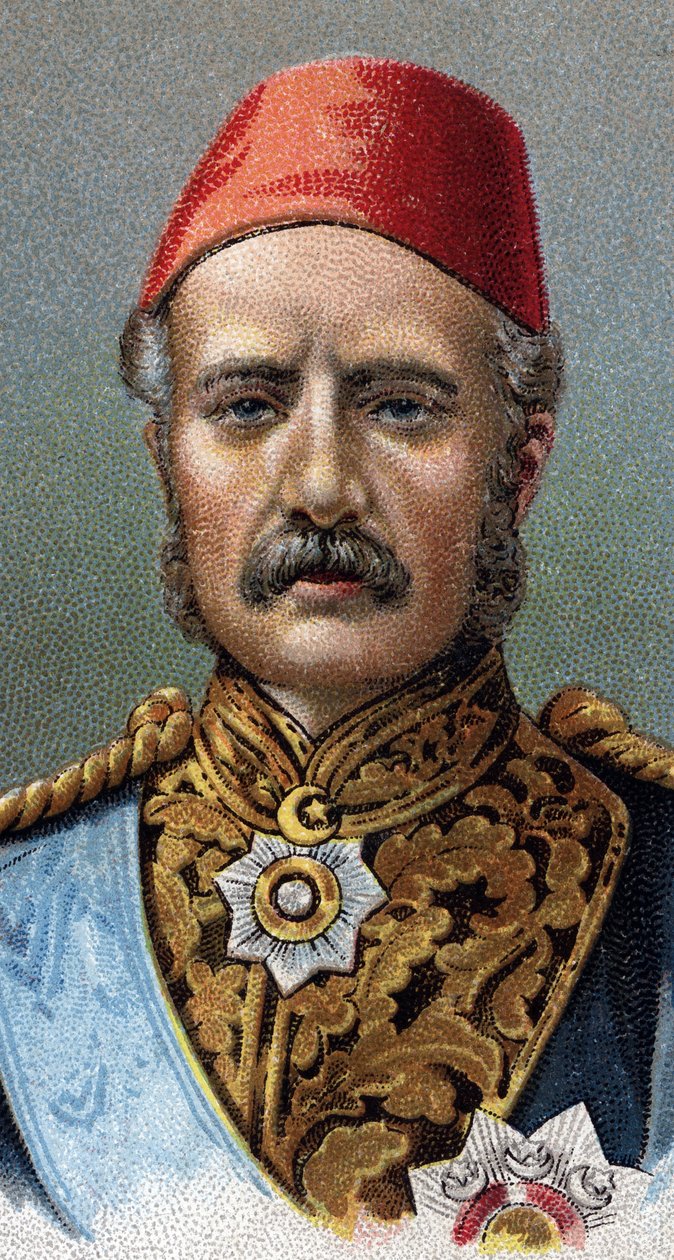 Charles Gordon tábornok, brit katona portréja – Charles George Gordon dit le Pasha (1833-1885), brit katona portréja – A „” Leaders of Men”” sorozatból” – Kromolitográfia – Angol iskola, 20. század – alkotó: English School