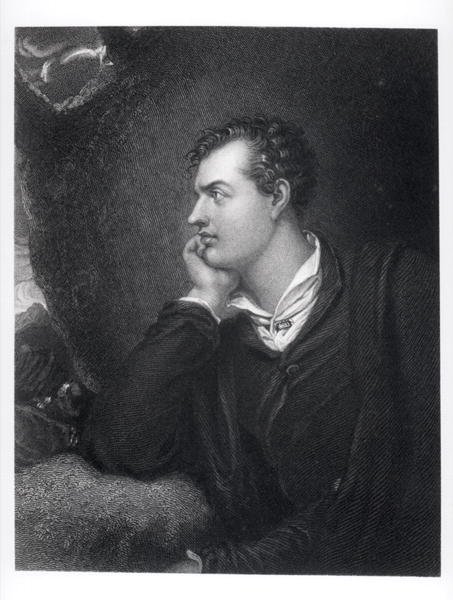George Gordon, Rochdale 6. Lord Byron (1788-1824) portréja (metszet) (f/w fotó) alkotó: English School