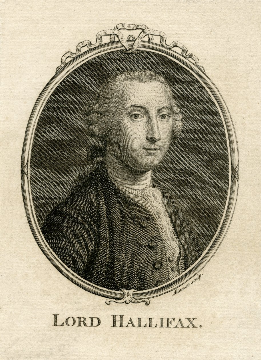 George Montagu Dunk, Halifax 2. grófjának (1716-71) portréja, Aliamet metszet alkotó: English School