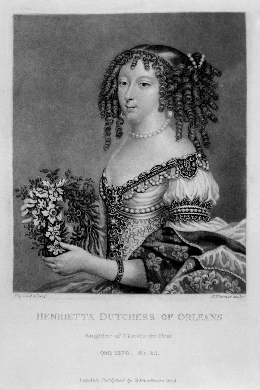 Henrietta Anne, Orleans hercegnőjének portréja a „Characters Illustrious in British History”-ból, Richard Earlom és Charles Turner, 1815 alkotó: English School