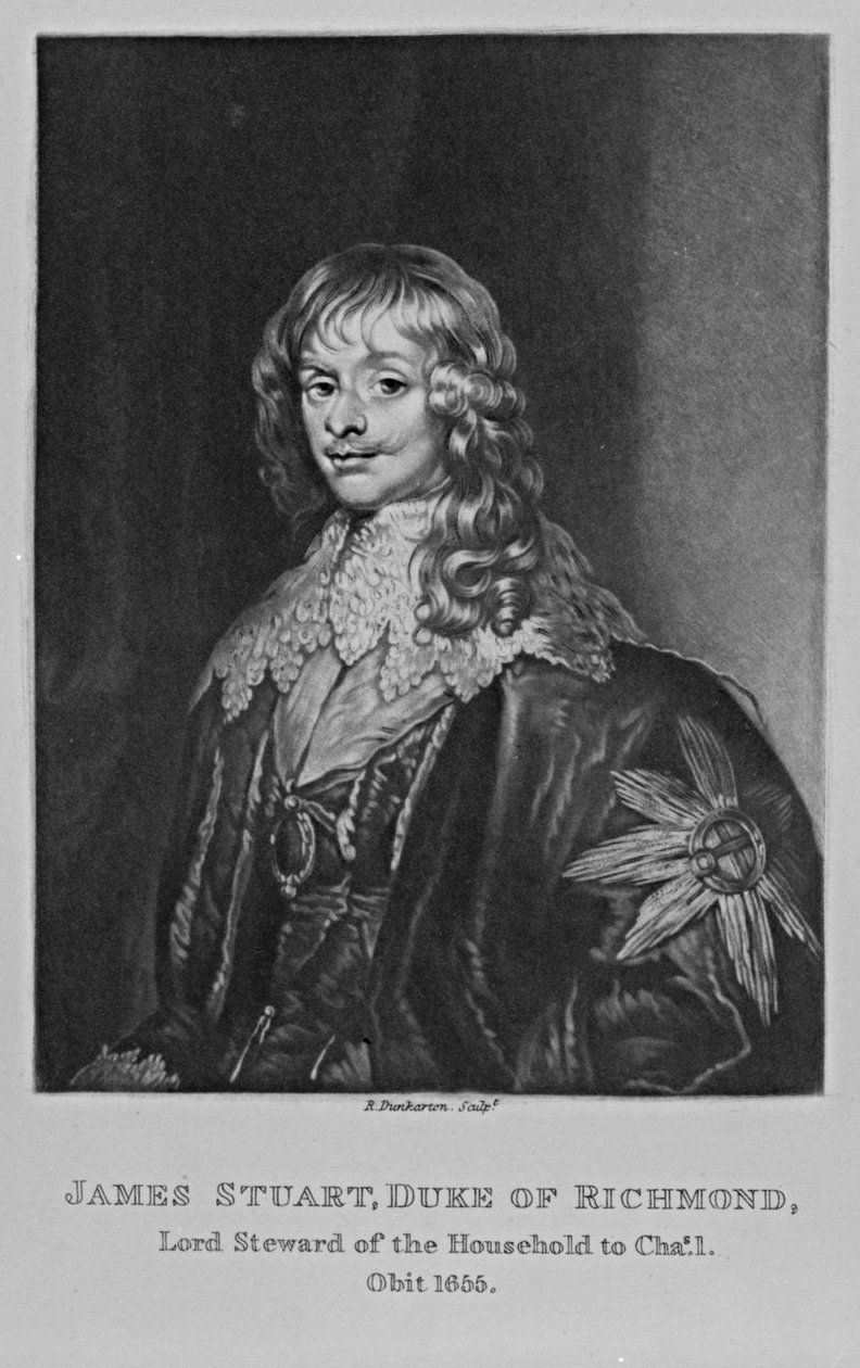 Jakab, Richmond 1. hercegének portréja Richard Earlom és Charles Turner „Characters Illustrious in British History” című filmjéből alkotó: English School