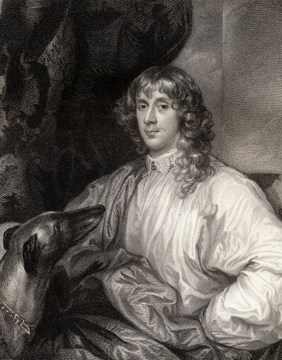 James Stuart (1612-55), Richmond 1. hercegének portréja, a Lodges British Portraits-ból, 1823 alkotó: English School