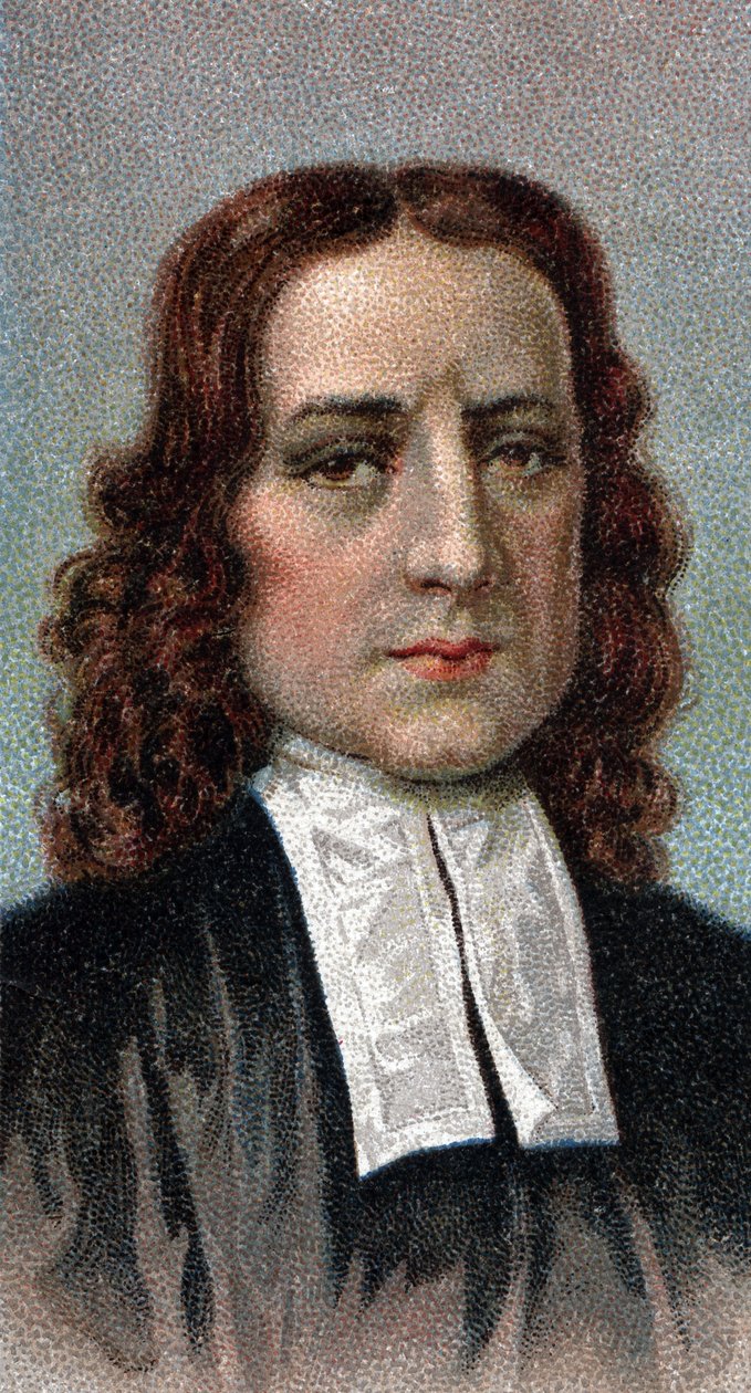 John Wesley portréja 1703-1791 – „A férfiak vezetői” sorozatból” – Kromolitográfia – Angol iskola, 20. század – alkotó: English School