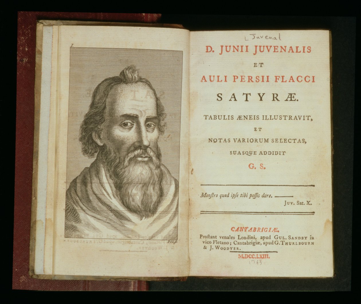 Juvenal portréja a Juvenal és Aulius Flaccus szatíráiból, 1763 (metszet) alkotó: English School