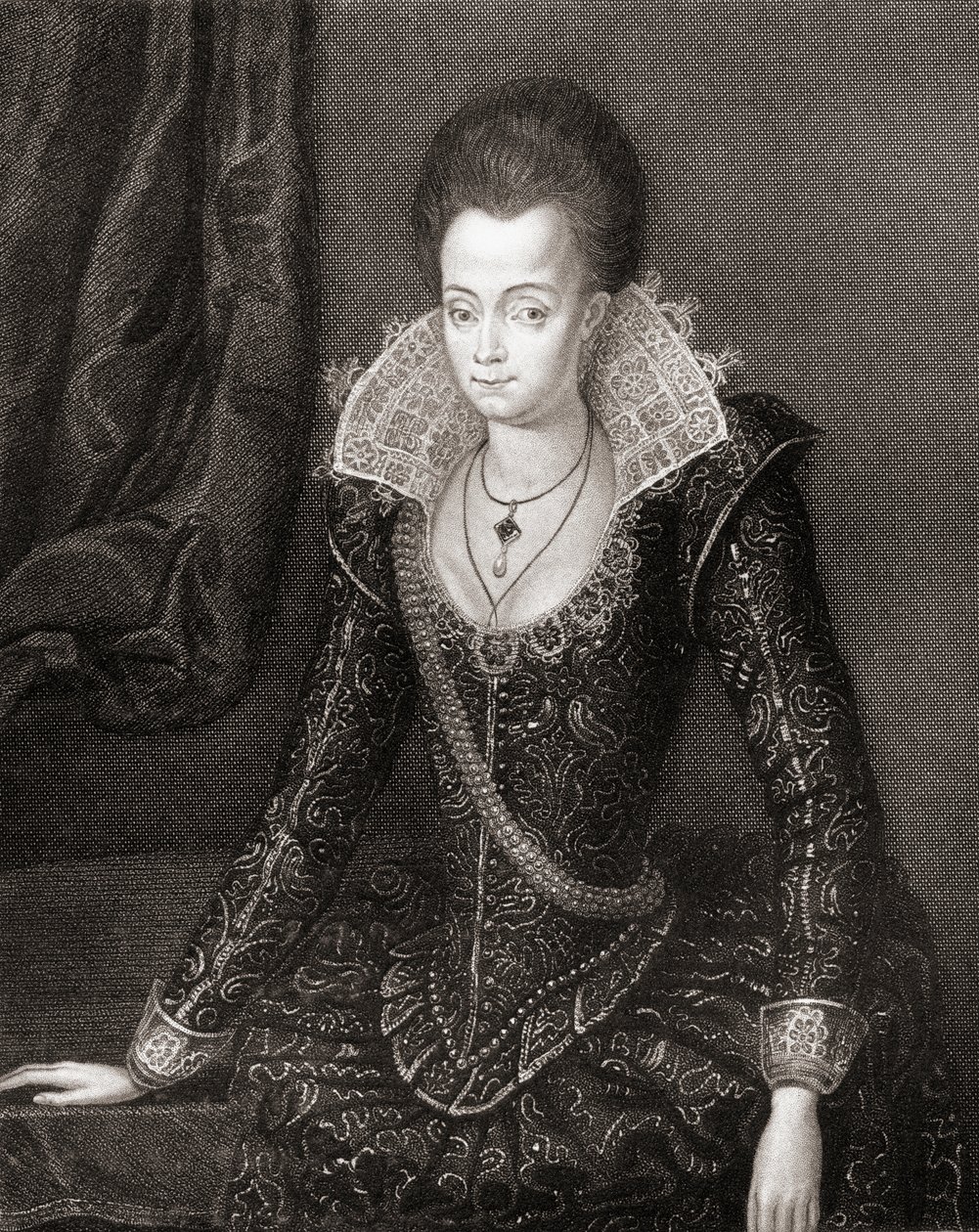 Lady Arabella Stuart (1575-1615) portréja a Lodges British Portraits-ból, 1823 alkotó: English School