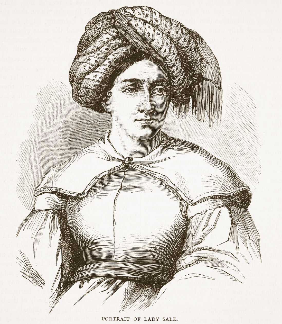 Lady Sale portréja, a Cassells Illustrated History of England illusztrációja alkotó: English School