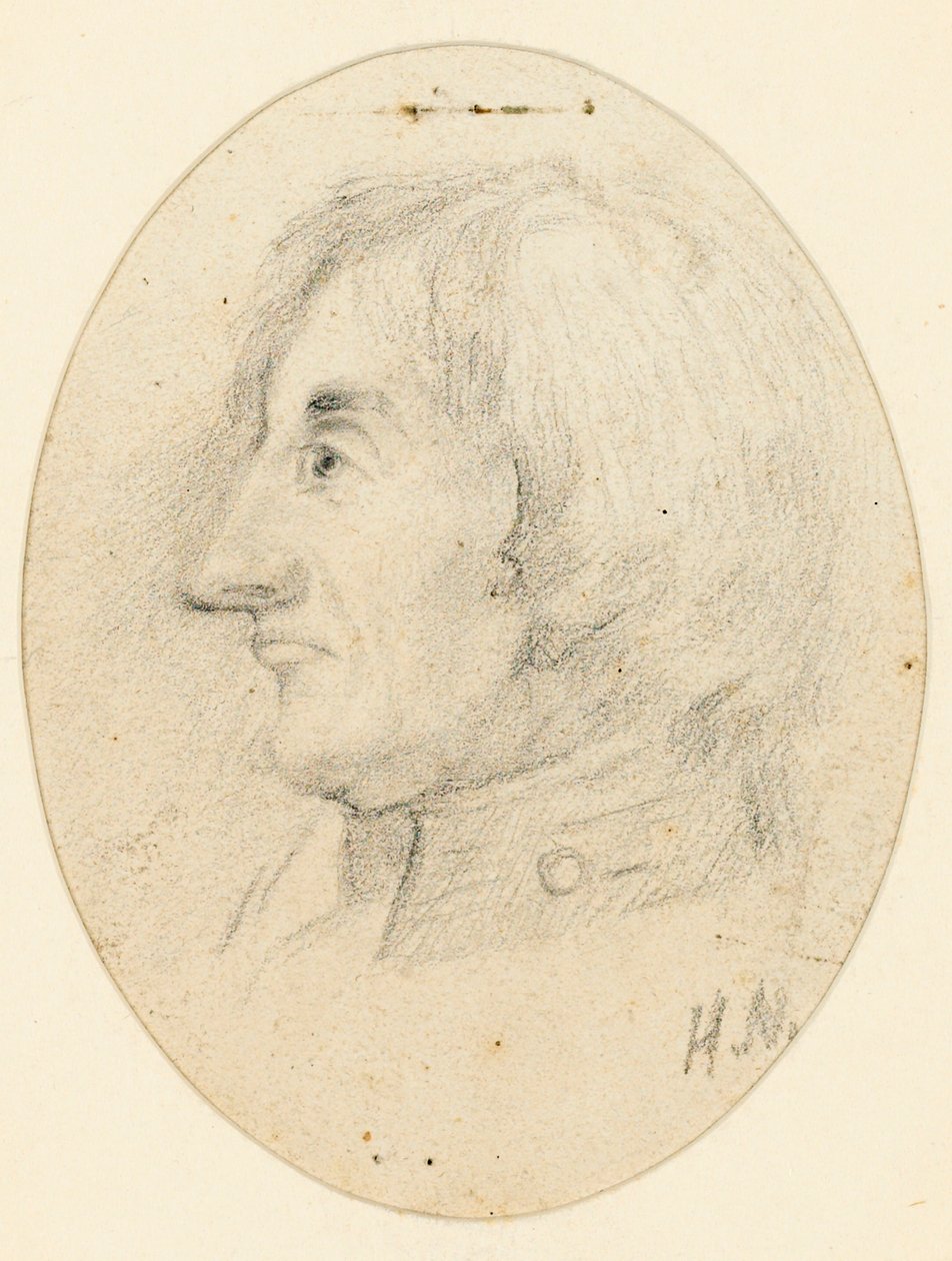 Lord Nelson portréja, fejjel és tengerészgallérral, profilban...., alatta a H.N. felirat. alkotó: English School
