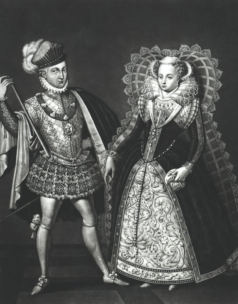 Mary skót királynő (1542-87) és Henry Stewart, Lord Darnley (1545-67) portréja, 1565. június 29. alkotó: English School