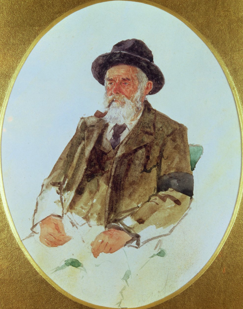 Melchior Anderegg portréja (wc papíron) alkotó: English School