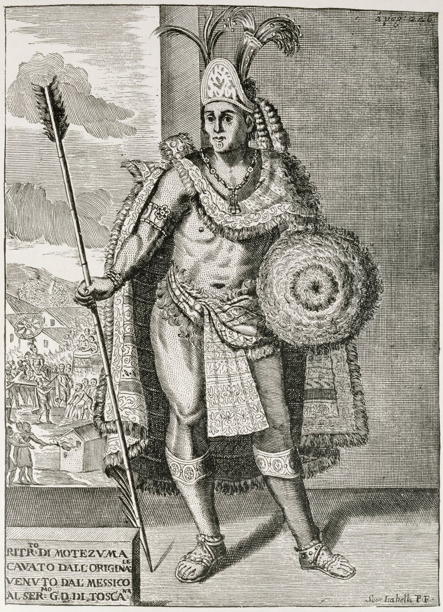 II. Montezuma (1466-1520) portréja a „The Narrative and Critical History of America”-ból, szerkesztette Justin Winsor, London, 1886 alkotó: English School