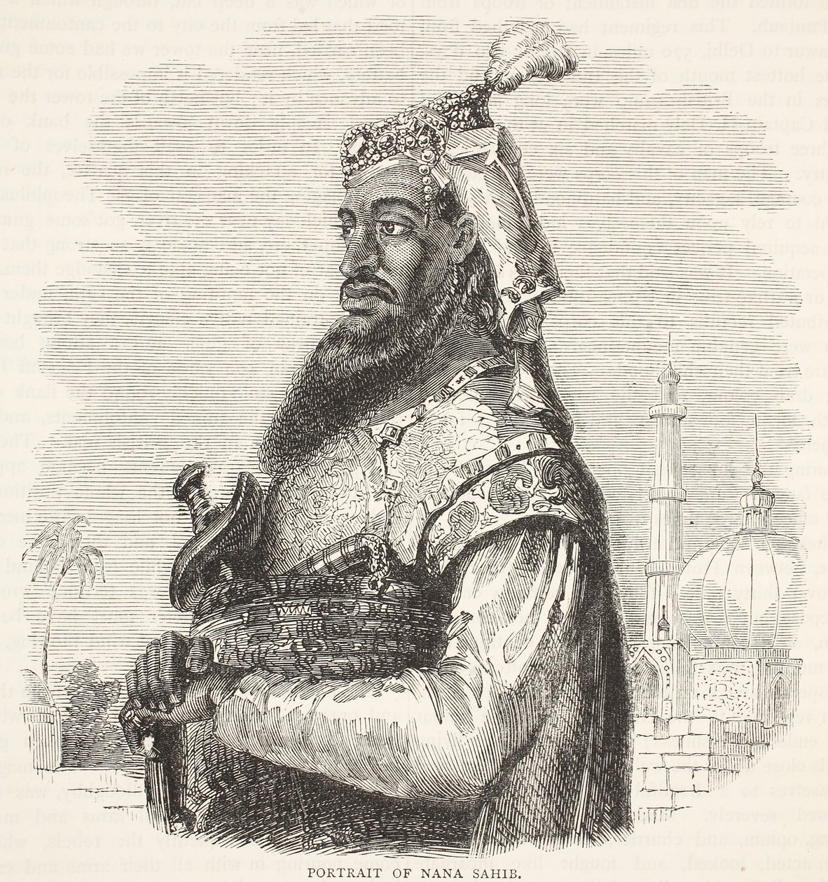Nana Sahib portréja, a Cassells Illustrated History of England illusztrációja alkotó: English School