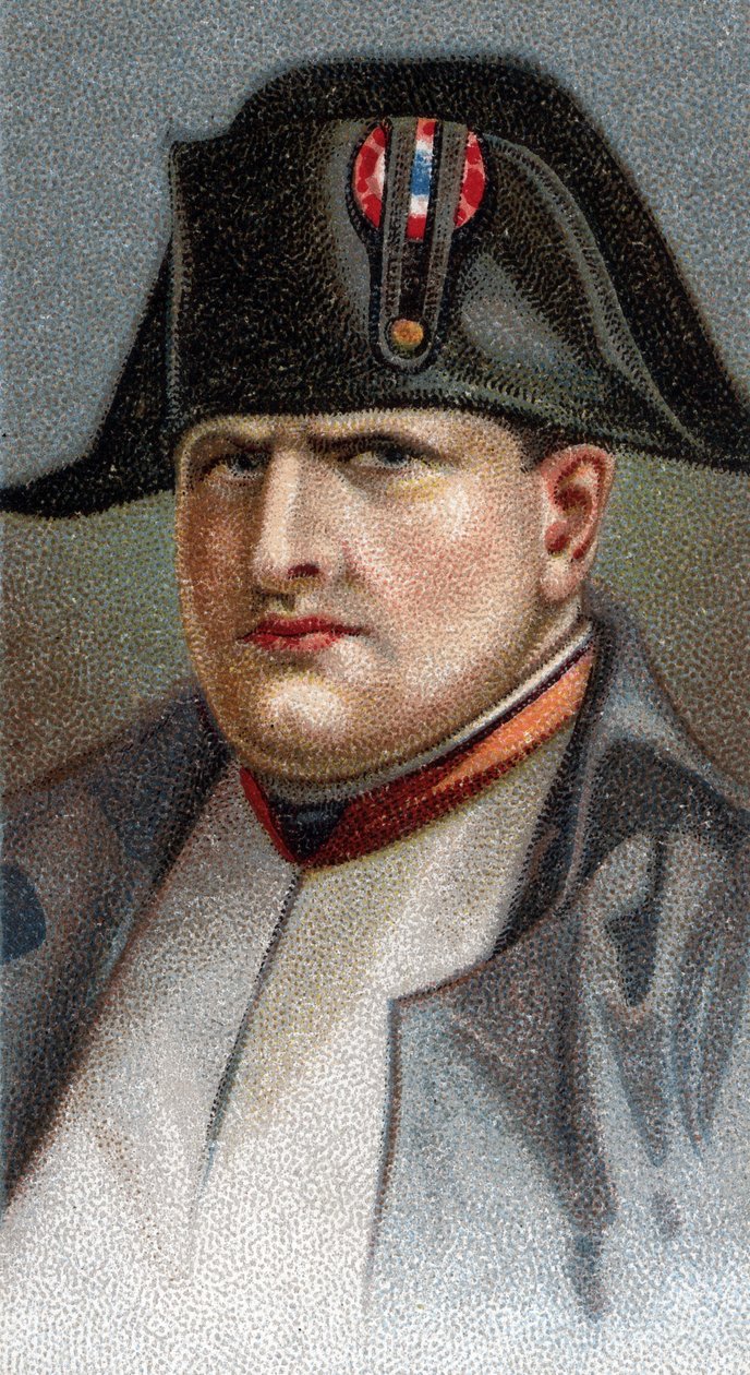 Napóleon Bonaparte portréja - - A "" Az emberek vezetői" sorozatból" - Kromolitográfia - Angol iskola, XX. század - alkotó: English School