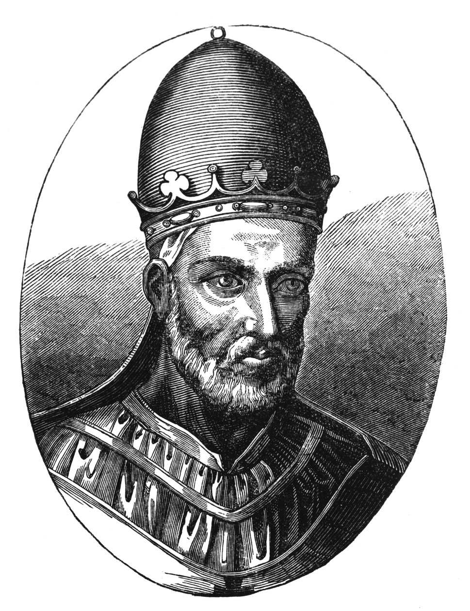 Honorius pápa (†1227) portréja, illusztrációja a „Tudomány és irodalom a középkorban és a reneszánszban” című könyvből, Paul Lacroix írta és metszett, 1878 alkotó: English School