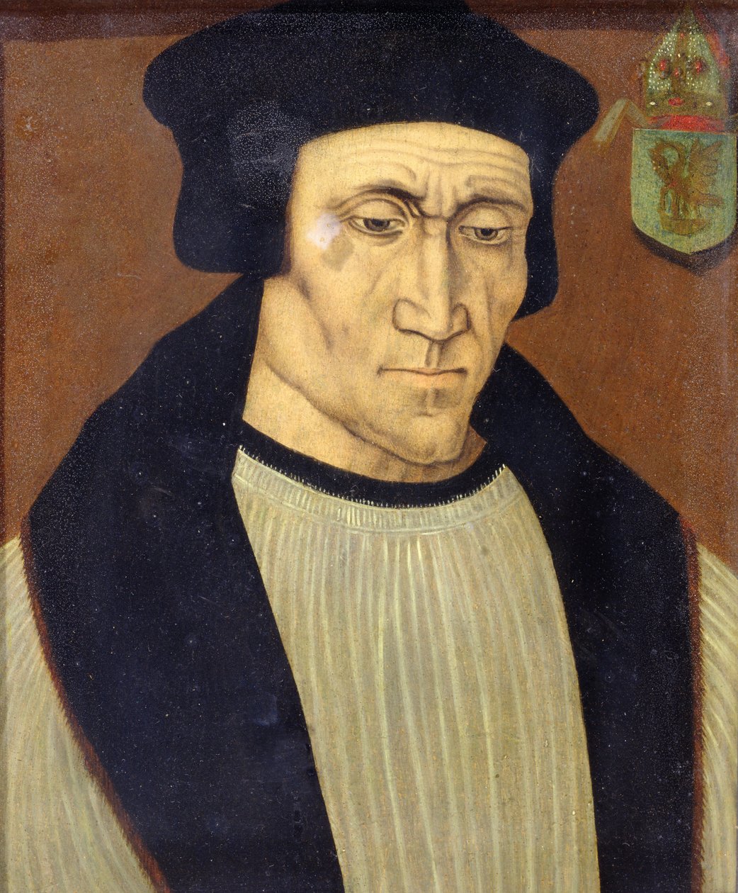 Richard Foxe vagy Fox (kb. 1448-1528) winchesteri püspök portréja, Lord Titkos Pecsét VII. és VIII. Henrik számára, valamint az oxfordi Corpus Christi College alapítója alkotó: English School