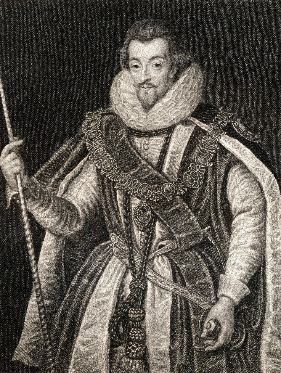 Robert Cecil, Salisbury 1. grófjának (1563-1612) portréja a Lodges British Portraits-től, 1823 alkotó: English School