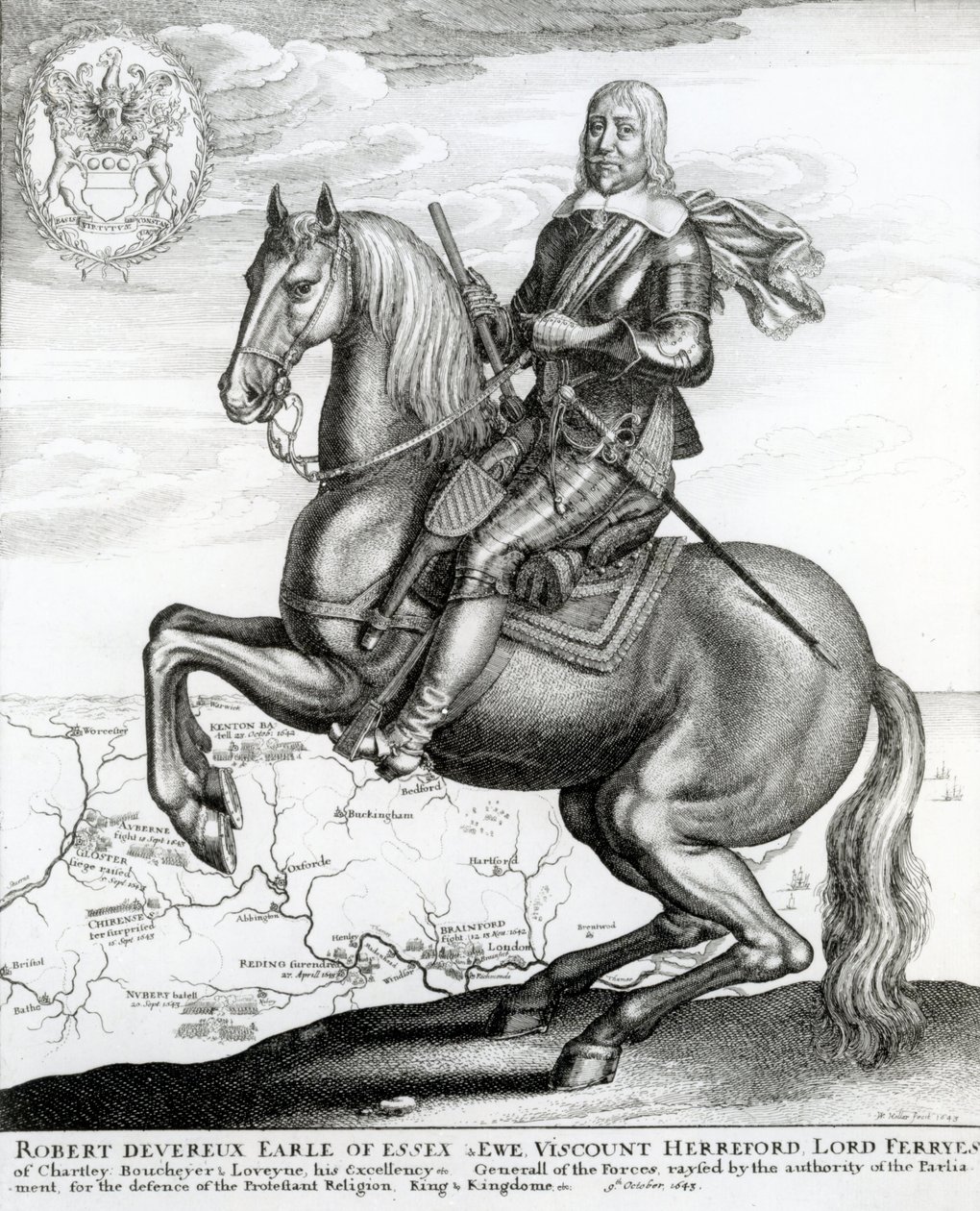 Robert Devereux portréja lóháton alkotó: English School