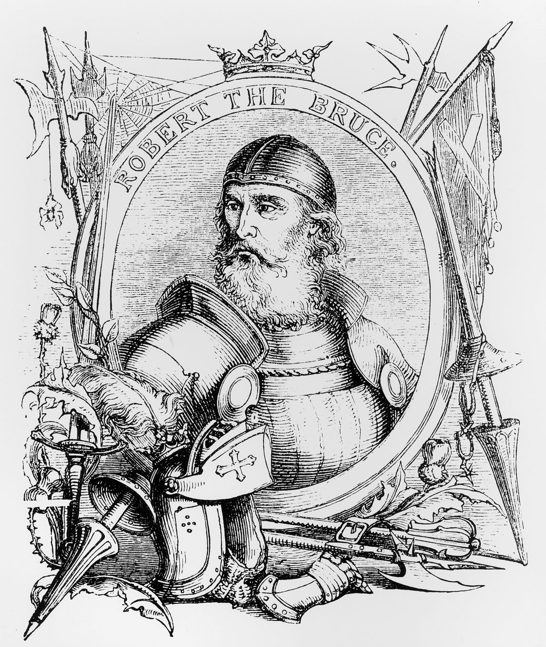 Robert, Bruce (1274-1329) portréja (metszet) (bw fotó) alkotó: English School