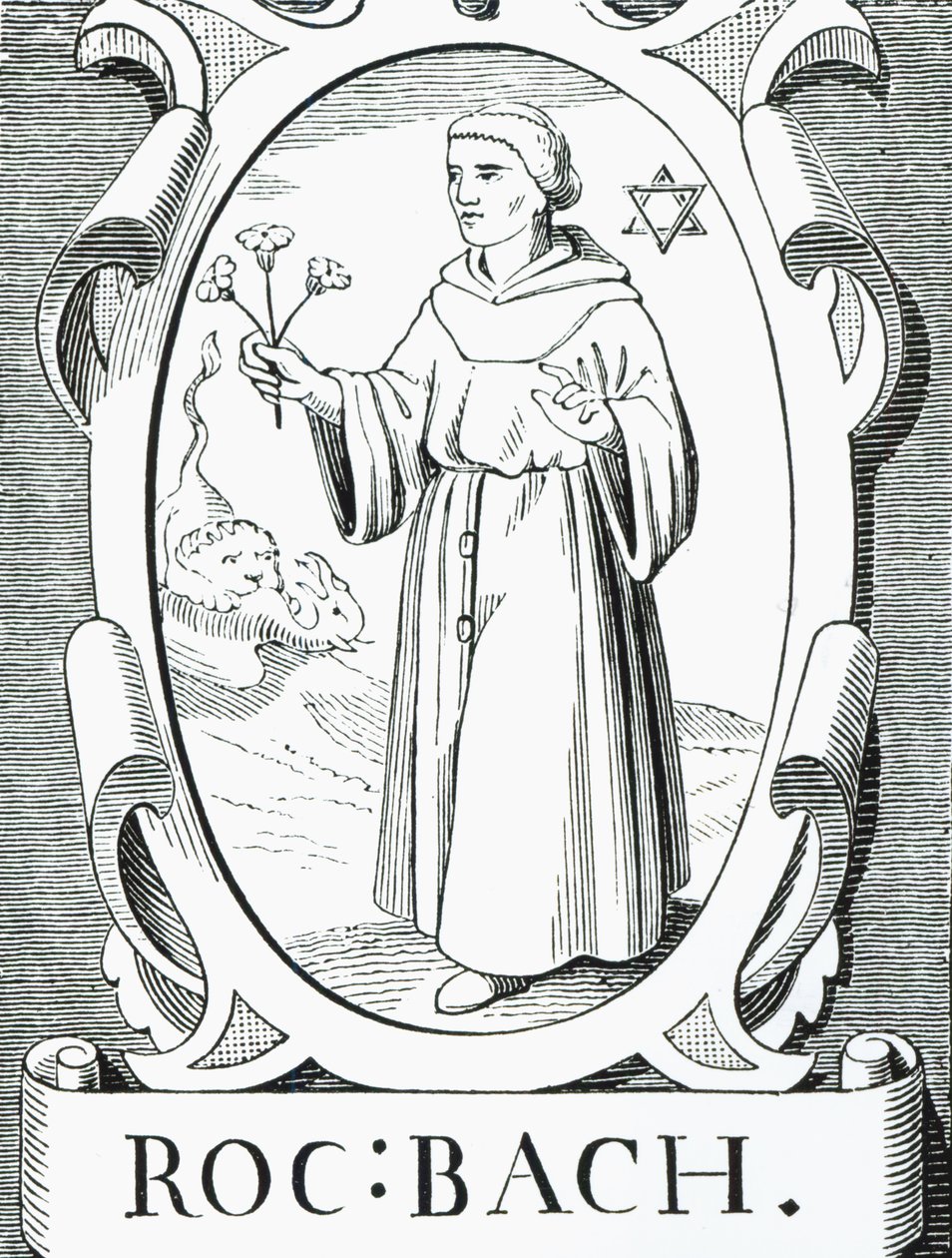 Roger Bacon (kb. 1220-92) portréja, illusztráció a középkori és a reneszánsz tudomány és irodalomból, Paul Lacroix írta és metszett, 1878 alkotó: English School