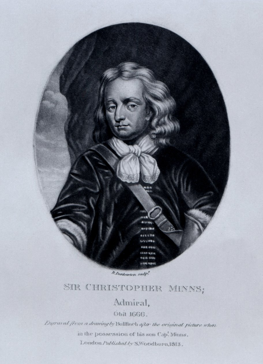Sir Christopher Minns portréja a „Characters Illustrious in British History”-ból, Richard Earlom és Charles Turner, 1815 alkotó: English School