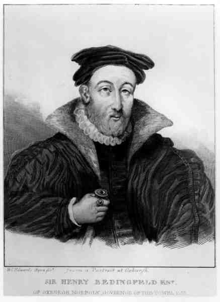 Sir Henry Bedingfeld (1511-83) portréja, amelyet William Camden Edwards (1777-1855) vésett alkotó: English School