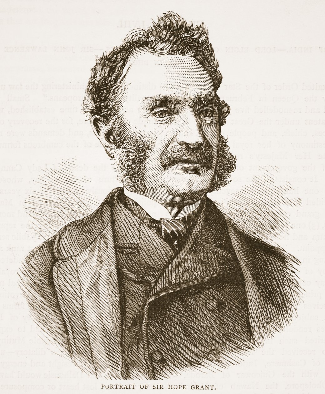 Sir Hope Grant portréja, a Cassells Illustrated History of England illusztrációja alkotó: English School