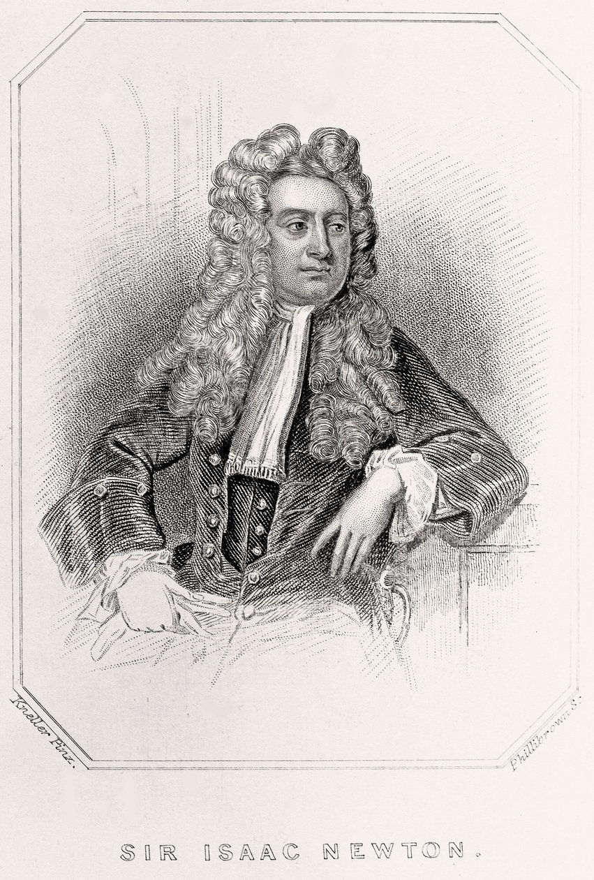 Sir Isaac Newton portréja, 1835 alkotó: English School