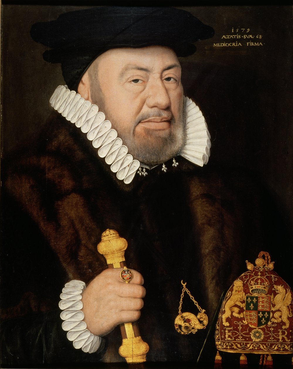 Sir Nicholas Bacon (1509-79) portréja 1579 alkotó: English School